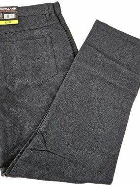 NEW Kirkland Signature Men's Brushed 5-Pocket Pant 32 X 29 Gray NWT Stretch